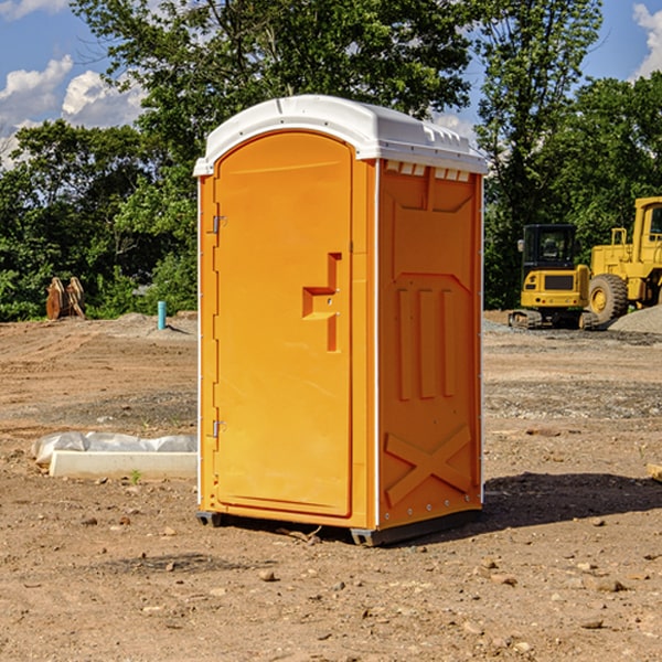 how often are the portable restrooms cleaned and serviced during a rental period in Bronwood